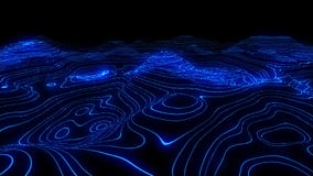 Абстрактная голубая предпосылка картины волны Накаляя частицы и кривые Абстрактная голубая предпосылка картины волны Накаляя частицы и кривые
