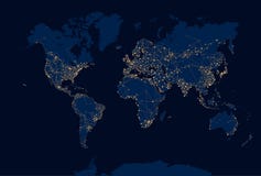 Абстрактная карта мира ночи иллюстрация штока Абстрактная карта мира ночи иллюстрация штока