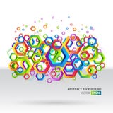 Абстрактная предпосылка шаблона с формами шестиугольника иллюстрация штока Абстрактная предпосылка шаблона с формами шестиугольника иллюстрация штока