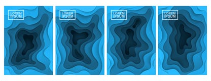 абстрактная предпосылка 3d Комплект 4 вариантов Слои отрезанные от бумаги иллюстрация штока абстрактная предпосылка 3d Комплект 4 вариантов Слои отрезанные от бумаги иллюстрация штока