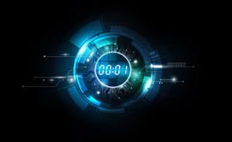 Абстрактная футуристическая предпосылка технологии с концепцией таймера номера цифров и комплексом предпусковых операций, иллюстр бесплатная иллюстрация Абстрактная футуристическая предпосылка технологии с концепцией таймера номера цифров и комплексом предпусковых операций, иллюстр бесплатная иллюстрация