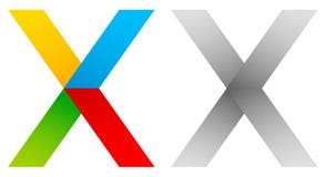 Абстрактный multicolor x, перекрестный значок письма, логотип иллюстрация штока Абстрактный multicolor x, перекрестный значок письма, логотип иллюстрация штока