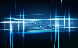 Абстрактный голубой неон световых лучей накаляя с яркими молекулами назад иллюстрация штока Абстрактный голубой неон световых лучей накаляя с яркими молекулами назад иллюстрация штока