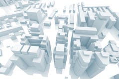 Абстрактный город сверстницы 3d, тонизированная синь Стоковые Фото Абстрактный город сверстницы 3d, тонизированная синь Стоковые Фото