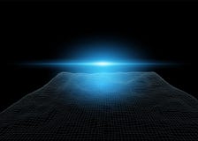 абстракция сетки 3D, визуализирование ландшафта кибер Световой эффект голуб Компьютерная технология r r иллюстрация вектора абстракция сетки 3D, визуализирование ландшафта кибер Световой эффект голуб Компьютерная технология r r иллюстрация вектора