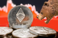 Авария медвежей цены Ethereum секретная стоковое фото rf Авария медвежей цены Ethereum секретная стоковое фото rf