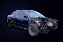 Автомобиль после аварии без двигателя стоковая фотография rf Автомобиль после аварии без двигателя стоковая фотография rf