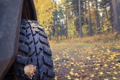 Автошины грязи, предпосылка осени, перемещение E стоковые фото Автошины грязи, предпосылка осени, перемещение E стоковые фото