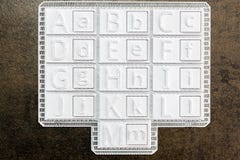 Алфавит напечатал в 3d на плитках белого квадрата Комплект uppercase a стоковая фотография Алфавит напечатал в 3d на плитках белого квадрата Комплект uppercase a стоковая фотография