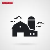 Амбар и силосохранилище фермы Значок вектора сельского дома иллюстрация штока Амбар и силосохранилище фермы Значок вектора сельского дома иллюстрация штока