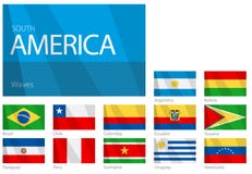 американский развевать флагов стран южный иллюстрация вектора американский развевать флагов стран южный иллюстрация вектора