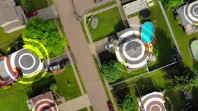 Антенна района Пенсильвании с целями отметки Точки доступа WiFi Антенна района Пенсильвании с целями отметки Точки доступа WiFi