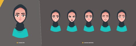Арабский набор символов девушки женщины эмоций бесплатная иллюстрация Арабский набор символов девушки женщины эмоций бесплатная иллюстрация