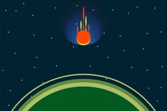 Астероид летает к планете Планета и космос Приключение на вселенной o иллюстрация штока Астероид летает к планете Планета и космос Приключение на вселенной o иллюстрация штока