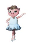 Балерина свиньи характера иллюстрация штока Балерина свиньи характера иллюстрация штока