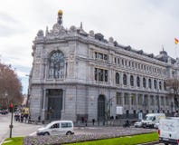 Банк здания Испании в городе Мадрида стоковое изображение rf Банк здания Испании в городе Мадрида стоковое изображение rf