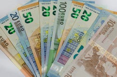Банкноты денег Evro стоковое изображение Банкноты денег Evro стоковое изображение
