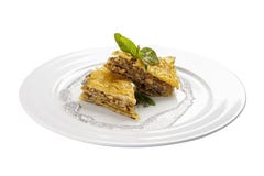 Бахлава с грецкими орехами и медом Еврейский, турецкие, арабский традиционный национальный десерт стоковые изображения rf Бахлава с грецкими орехами и медом Еврейский, турецкие, арабский традиционный национальный десерт стоковые изображения rf