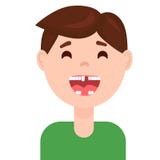 Беззубый ребенок усмехаясь и показывая зуб молока и постоянные зубы в извержении бесплатная иллюстрация Беззубый ребенок усмехаясь и показывая зуб молока и постоянные зубы в извержении бесплатная иллюстрация