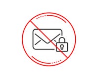 Безопасная линия значок почты Частный знак корреспонденции сообщения вектор бесплатная иллюстрация Безопасная линия значок почты Частный знак корреспонденции сообщения вектор бесплатная иллюстрация