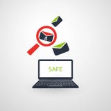 Безопасный вычислять, предохранение от вируса, чистка, исключая Malware, Ransomware, очковтирательство, спам, Phishing, афера эле Стоковая Фотография Безопасный вычислять, предохранение от вируса, чистка, исключая Malware, Ransomware, очковтирательство, спам, Phishing, афера эле Стоковая Фотография