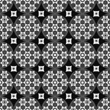 Безшовная абстрактная черная предпосылка с белыми геометрическими формами иллюстрация штока Безшовная абстрактная черная предпосылка с белыми геометрическими формами иллюстрация штока