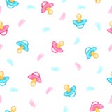 Безшовная картина от реалистических розовых и голубых pacifiers бесплатная иллюстрация Безшовная картина от реалистических розовых и голубых pacifiers бесплатная иллюстрация