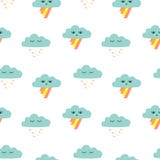 Безшовная картина с графическими облаками и радугой мультфильма бесплатная иллюстрация Безшовная картина с графическими облаками и радугой мультфильма бесплатная иллюстрация