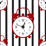 Безшовная картина с линиями будильника и нашивки иллюстрация вектора Безшовная картина с линиями будильника и нашивки иллюстрация вектора