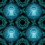 Безшовная картина цвета от декоративных элементов основанных на поводах индейца коренного американца искусства бесплатная иллюстрация Безшовная картина цвета от декоративных элементов основанных на поводах индейца коренного американца искусства бесплатная иллюстрация