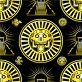 Безшовная картина цвета от декоративных элементов основанных на поводах индейца коренного американца искусства иллюстрация штока Безшовная картина цвета от декоративных элементов основанных на поводах индейца коренного американца искусства иллюстрация штока