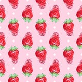 Безшовная милая аккуратная предпосылка с клубниками иллюстрация вектора Безшовная милая аккуратная предпосылка с клубниками иллюстрация вектора