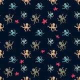 Безшовная подводная картина с милой иллюстрацией мультфильма вектора осьминогов бесплатная иллюстрация Безшовная подводная картина с милой иллюстрацией мультфильма вектора осьминогов бесплатная иллюстрация