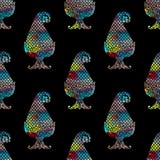 Безшовное красочное Пейсли с черной предпосылкой иллюстрация штока Безшовное красочное Пейсли с черной предпосылкой иллюстрация штока