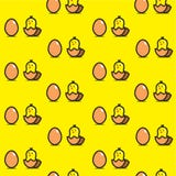 Безшовный цыпленок картины и люк яйца желтый бесплатная иллюстрация Безшовный цыпленок картины и люк яйца желтый бесплатная иллюстрация
