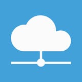 Белый значок облака для резервной копии данных интернета иллюстрация штока Белый значок облака для резервной копии данных интернета иллюстрация штока