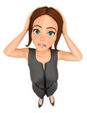 бизнес-леди 3D с молнией в ее рте неравноправность Стоковые Изображения бизнес-леди 3D с молнией в ее рте неравноправность Стоковые Изображения