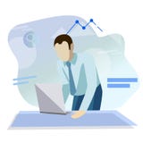 Бизнесмен работник офиса предпосылки зеленый Плоский простой дизайн вектор Рабочее место офиса с таблицей бесплатная иллюстрация Бизнесмен работник офиса предпосылки зеленый Плоский простой дизайн вектор Рабочее место офиса с таблицей бесплатная иллюстрация