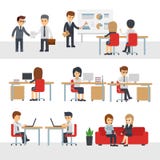 Бизнесмены работы на персонаже из мультфильма вектора офиса иллюстрация штока Бизнесмены работы на персонаже из мультфильма вектора офиса иллюстрация штока