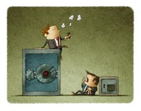 Богатый бизнесмен и плохой бизнесмен иллюстрация штока Богатый бизнесмен и плохой бизнесмен иллюстрация штока