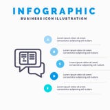 Болтовня, сообщения, всплывающие, линия значок Sms с предпосылкой infographics представления 5 шагов бесплатная иллюстрация Болтовня, сообщения, всплывающие, линия значок Sms с предпосылкой infographics представления 5 шагов бесплатная иллюстрация