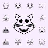 в значке кота любов Набор значков Emoji всеобщий для сети и черни иллюстрация вектора в значке кота любов Набор значков Emoji всеобщий для сети и черни иллюстрация вектора