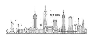 Вектор зданий города США горизонта Нью-Йорка большой бесплатная иллюстрация Вектор зданий города США горизонта Нью-Йорка большой бесплатная иллюстрация