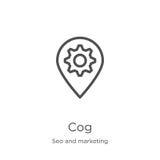 вектор значка cog от собрания seo и маркетинга Тонкая линия иллюстрация вектора значка плана cog План, тонкая линия значок cog дл иллюстрация штока вектор значка cog от собрания seo и маркетинга Тонкая линия иллюстрация вектора значка плана cog План, тонкая линия значок cog дл иллюстрация штока