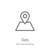 вектор значка gps от собрания seo и маркетинга Тонкая линия иллюстрация вектора значка плана gps План, тонкая линия значок gps дл иллюстрация вектора вектор значка gps от собрания seo и маркетинга Тонкая линия иллюстрация вектора значка плана gps План, тонкая линия значок gps дл иллюстрация вектора