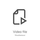 вектор значка видео файла от разностороннего собрания Тонкая линия иллюстрация вектора значка плана видео файла План, тонкая лини иллюстрация штока вектор значка видео файла от разностороннего собрания Тонкая линия иллюстрация вектора значка плана видео файла План, тонкая лини иллюстрация штока