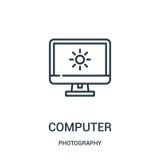 вектор значка компьютера от собрания фотографии Тонкая линия иллюстрация вектора значка плана компьютера иллюстрация штока вектор значка компьютера от собрания фотографии Тонкая линия иллюстрация вектора значка плана компьютера иллюстрация штока