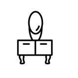 Вектор значка таблицы шлихты изолированный на белой предпосылке, Dressin иллюстрация штока Вектор значка таблицы шлихты изолированный на белой предпосылке, Dressin иллюстрация штока