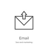 вектор значка электронной почты от собрания seo и маркетинга Тонкая линия иллюстрация вектора значка плана электронной почты План иллюстрация вектора вектор значка электронной почты от собрания seo и маркетинга Тонкая линия иллюстрация вектора значка плана электронной почты План иллюстрация вектора