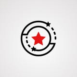 Вектор, значок, элемент, и шаблон логотипа звезды круга иллюстрация штока Вектор, значок, элемент, и шаблон логотипа звезды круга иллюстрация штока